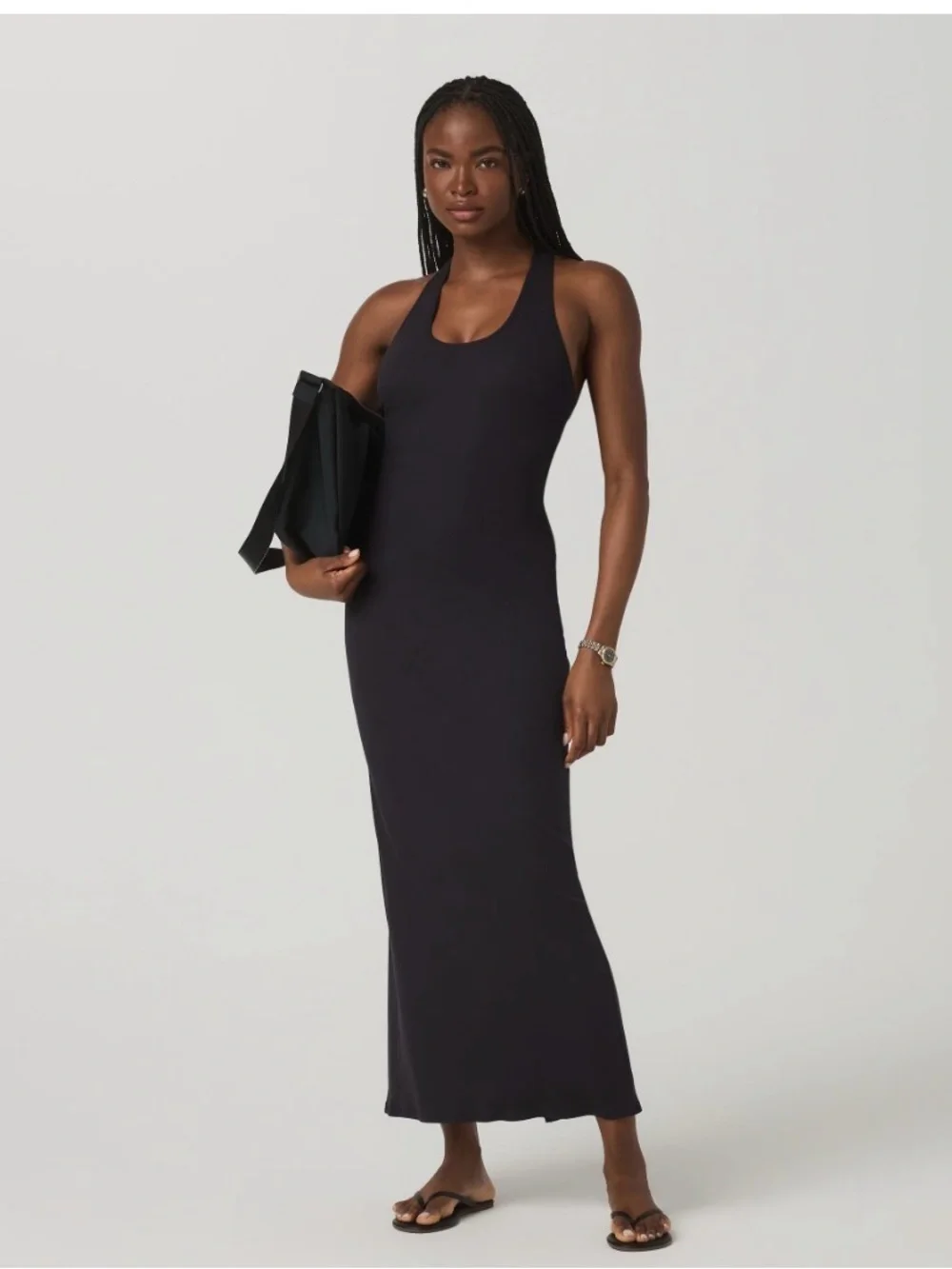 Vuori Black Racerback Maxi Dress